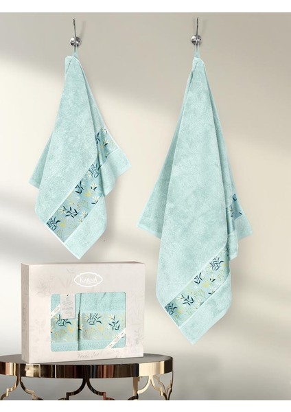 Pamuk Havlu Takımı Jasmin Yumuşak Dokulu ve Renkli 50X90