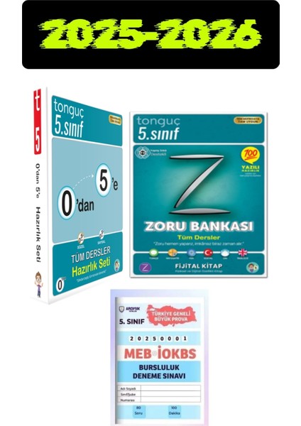 Tonguç Yayınları 0' dan 5' e Sayısal Sözel ve 5. Sınıf Zoru Bankası modelleri