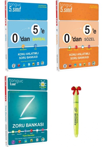 Tonguç Yayınları 0' dan 5' e Sayısal Sözel ve 5. Sınıf Zoru Bankası