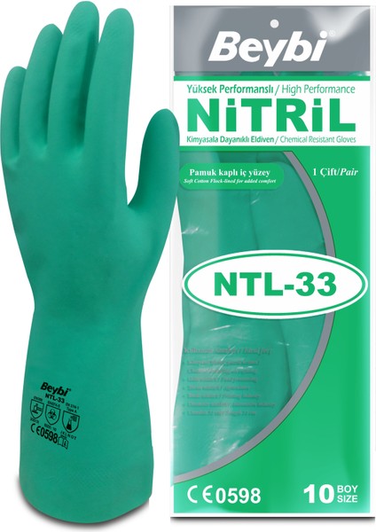 NTL33 Nitril Iş Eldiveni 10 Beden