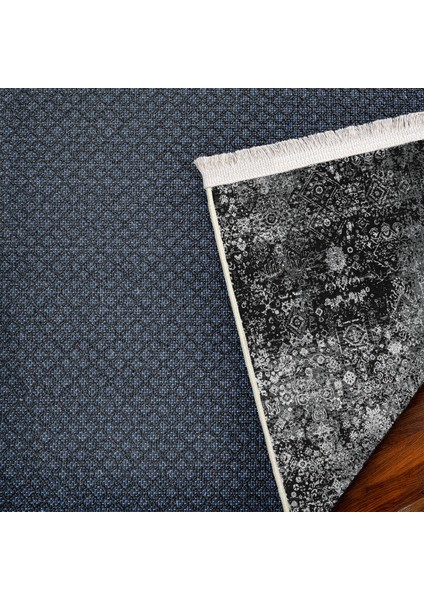 Eskitme Siyah Pamuk Dikdörtgen Modern Desenli Pamuk Makinada Yıkanabilir Hav Toz Vermez Leke Tutmayan Kaymaz Taban Dijital Makine Baskı Salon Yolluk Mutfak Halı indirimleri