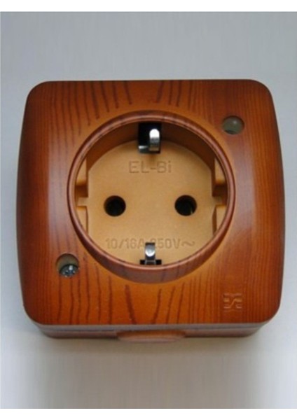 6 Adet Sıva Üstü Kiraz Ahşap Renkli Priz Elbi / Alsu