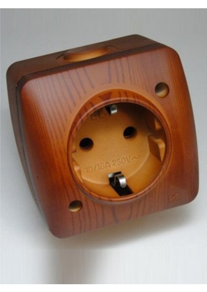 6 Adet Sıva Üstü Kiraz Ahşap Renkli Priz Elbi / Alsu fiyatları