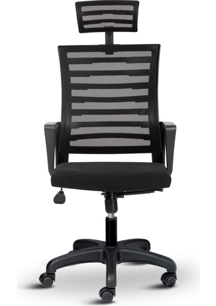 Capri Başlıklı Fileli Ev Ofis Koltuğu Çalışma Koltuğu Bilgisayar Sandalyesi