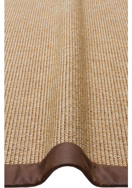 Kahverengi Çerçeveli Etnik Modern Desenli Poliproplen Hav Vermeyen Leke Tutmayan Kolay Temizlenen Yumuşak Makine Salon Yolluk Mutfak Halı modelleri