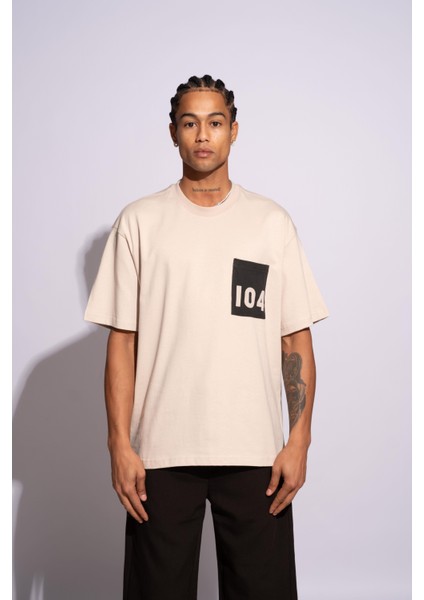 Erkek Oversize T-Shirt 104 Bej indirimleri
