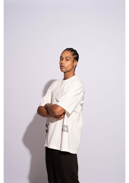 Erkek Oversize T-Shirt Saint Antoinne Beyaz fırsatları