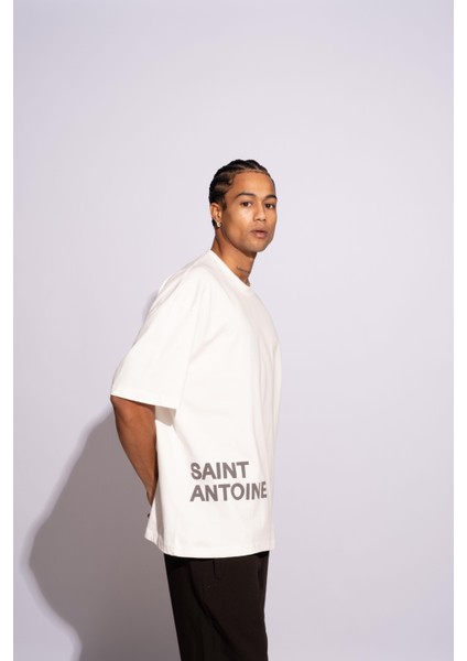 Erkek Oversize T-Shirt Saint Antoinne Beyaz indirimleri