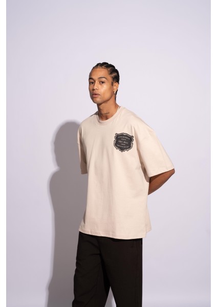 Erkek Oversize T-Shirt Hotel De Narcos Bej fiyatları