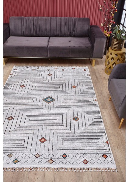 Kobylka Bej Göbekli Etnik Modern Desenli Makinada Yıkanabilir Hav Toz Vermez Leke Tutmayan Kaymaz Taban Dijital Makine Baskı Salon Yolluk Mutfak Halı fiyatları