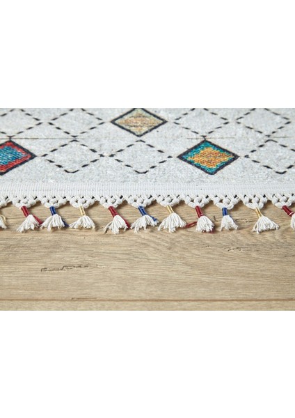 Kobylka Bej Göbekli Etnik Modern Desenli Makinada Yıkanabilir Hav Toz Vermez Leke Tutmayan Kaymaz Taban Dijital Makine Baskı Salon Yolluk Mutfak Halı modelleri