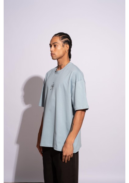 Erkek Oversize T-Shirt Ra Mavi indirimleri