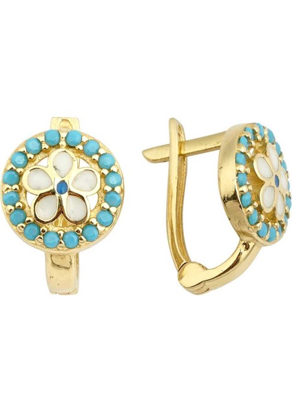 Opal Taş ve Yonca Çocuk Küpesi