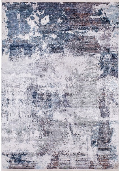 Voljski Gri Modern Etnik Desenli Makinada Yıkanabilir Hav Toz Vermez Leke Tutmayan Kaymaz Taban Dijital Makine Baskı Salon Yolluk Mutfak Halı