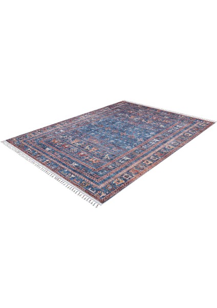 Milakowo Mavi Modern Etnik Desenli Makinada Yıkanabilir Hav Toz Vermez Leke Tutmayan Kaymaz Taban Dijital Makine Baskı Salon Yolluk Mutfak Halı fiyatları