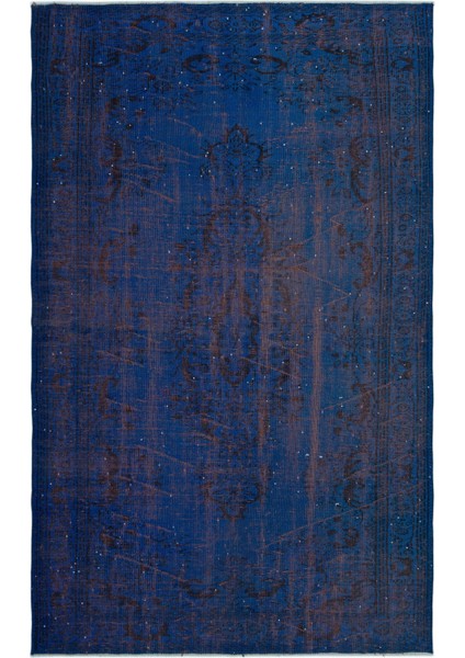 Atina Turkuaz Eskitme Yün Modern Desenli Yün Hav Toz Vermez Leke Tutmayan Salon Yolluk Mutfak El Dokuma Halı