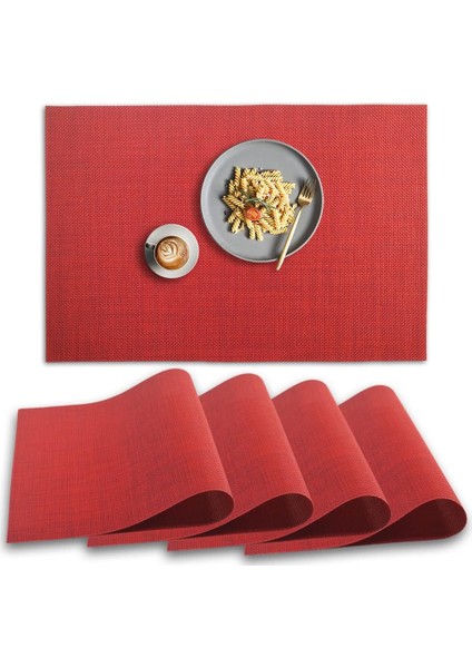 Masa Örtüsü 4'lü Set Amerikan Servis Sunum Altlığı Yıkanabilir Yanmaz 45 x 30 cm Tabak Sunum Altlığı modelleri