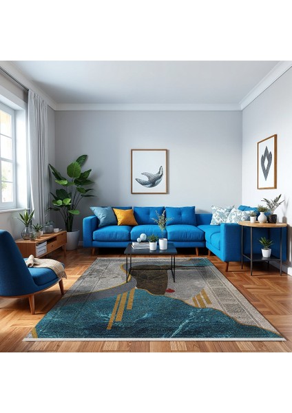 Modern Gri Pamuk Daire Modern Desenli Pamuk Makinada Yıkanabilir Hav Toz Vermez Leke Tutmayan Kaymaz Taban Dijital Makine Baskı Salon Yolluk Mutfak Halı fırsatları