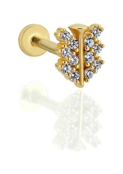 Zikzak Taş Sıralı Tragus Piercing