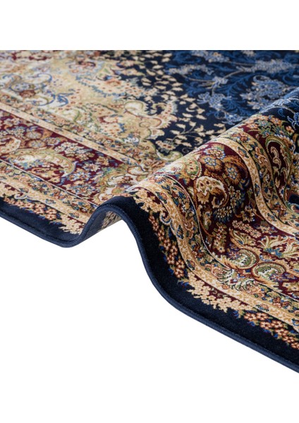 Klasik Lacivert Viskon Dikdörtgen Modern Desenli Akrilik Hav Vermeyen Leke Tutmayan Kolay Temizlenen Yumuşak Makine Salon Yolluk Mutfak Halı modelleri