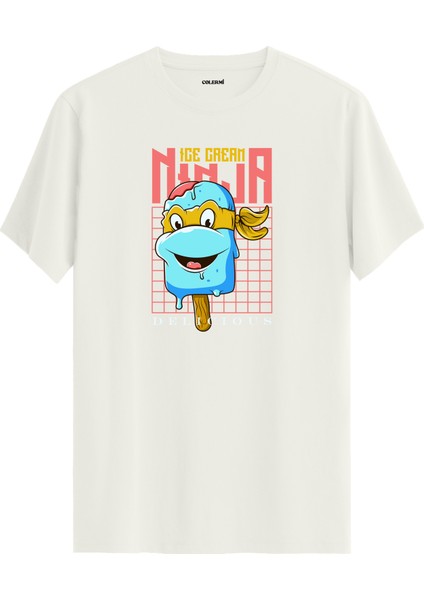 Ninja Dondurma Karakter Tasarımlı Eğlenceli Streetwear %100 Pamuk Premium Kumaş