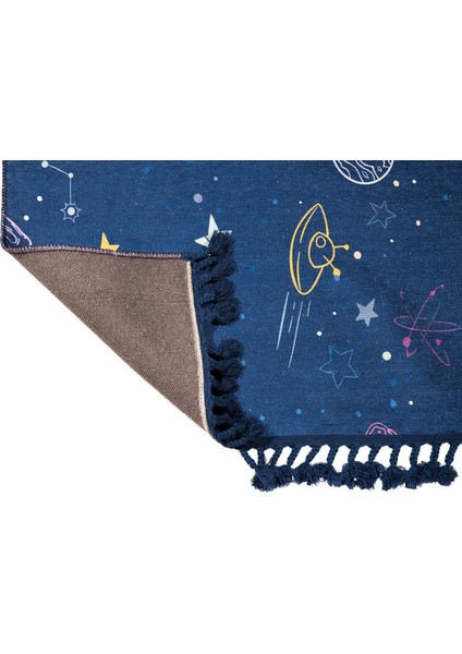 Lelystad Çocuk Lacivert Polyester Dikdörtgen Modern Desenli Pamuk Makinada Yıkanabilir Hav Toz Vermez Leke Tutmayan Kaymaz Taban Dijital Makine Baskı Salon Yolluk Mutfak Halı modelleri