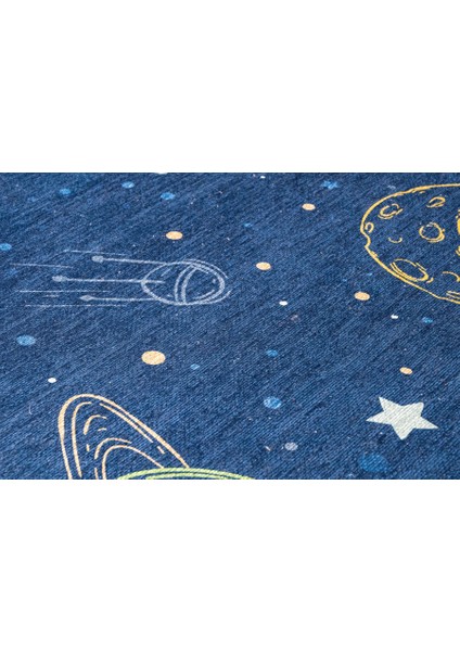 Lelystad Çocuk Lacivert Polyester Dikdörtgen Modern Desenli Pamuk Makinada Yıkanabilir Hav Toz Vermez Leke Tutmayan Kaymaz Taban Dijital Makine Baskı Salon Yolluk Mutfak Halı fırsatları