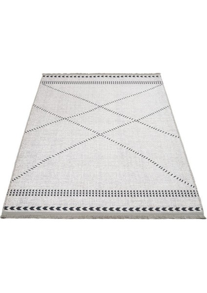 Heerlen Geometrik Gri Polyester Dikdörtgen Modern Desenli Pamuk Makinada Yıkanabilir Hav Toz Vermez Leke Tutmayan Kaymaz Taban Dijital Makine Baskı Salon Yolluk Mutfak Halı fiyatları
