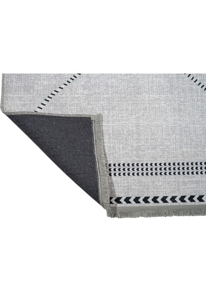 Heerlen Geometrik Gri Polyester Dikdörtgen Modern Desenli Pamuk Makinada Yıkanabilir Hav Toz Vermez Leke Tutmayan Kaymaz Taban Dijital Makine Baskı Salon Yolluk Mutfak Halı indirimleri