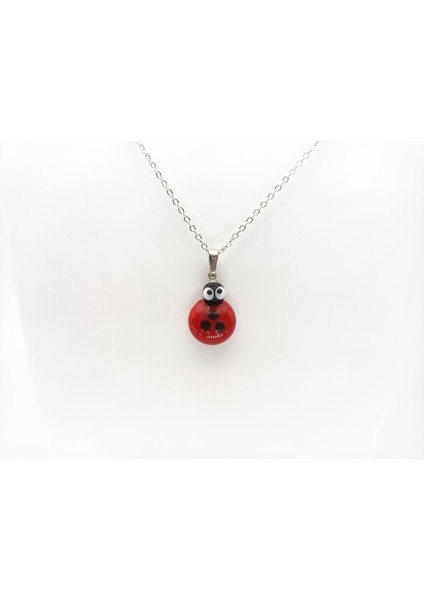 Uğur Böceği Kolye Murano Cam El Yapımı