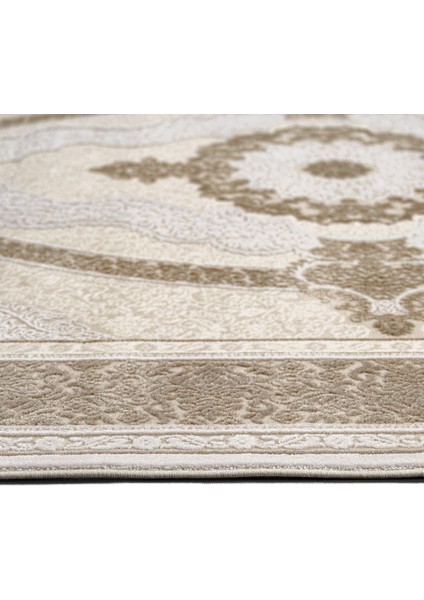 Shivpuri Klasik Krem Akrilik Dikdörtgen Modern Desenli Akrilik Hav Vermeyen Leke Tutmayan Kolay Temizlenen Yumuşak Makine Salon Yolluk Mutfak Halı modelleri