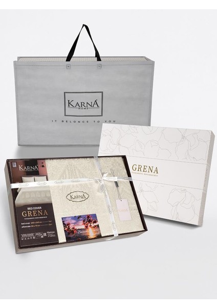 Jakarlı Grena Yatak Örtüsü Seti