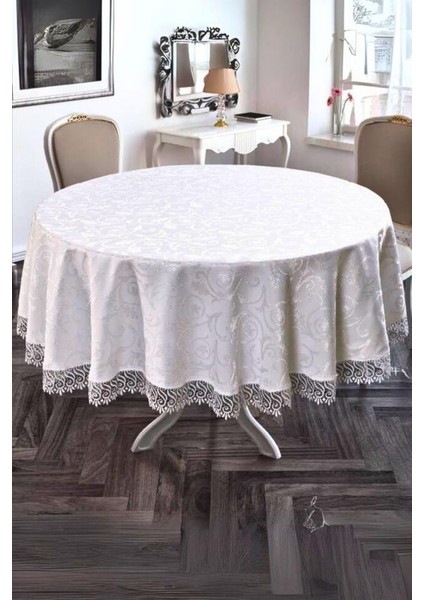 Güpürlü Kdk Yuvarlak Masa Örtüsü fiyatları