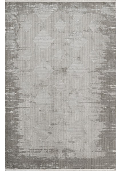 Annika Modern Gri Mikrofiber Dikdörtgen Modern Desenli Akrilik Hav Vermeyen Leke Tutmayan Kolay Temizlenen Yumuşak Makine Salon Yolluk Mutfak Halı