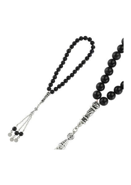 Doğal Taşlı Mavi Yıldız Taşlı Gümüş Tesbih