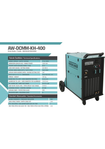 AW-DCMM-KH-400 Gazaltı Kaynak Makinesi