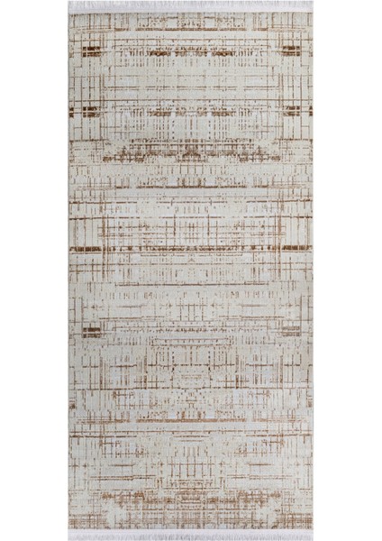 Tenterfield Modern Kahverengi Polyester Dikdörtgen Modern Desenli Akrilik Hav Vermeyen Leke Tutmayan Kolay Temizlenen Yumuşak Makine Salon Yolluk Mutfak Halı