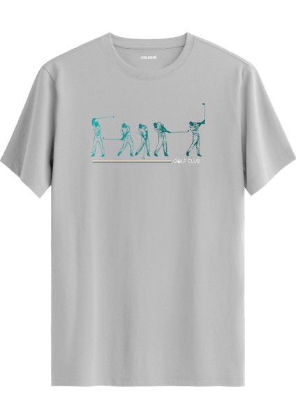 Golf Club Oyuncu Swing Hareketleri Tasarım %100 Pamuk Tişört