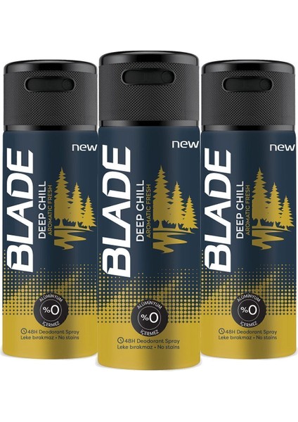 Deep Chill Erkek Deodorant 3X150ML Leke Bırakmaz