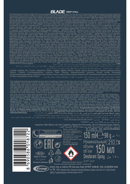Deep Chill Erkek Deodorant 3X150ML Leke Bırakmaz