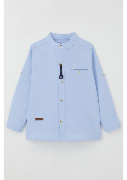 Girls & Boys Erkek Çocuk Gömlek Armalı Düğmeli 3-7 Yaş, Açık Mavi fiyatları
