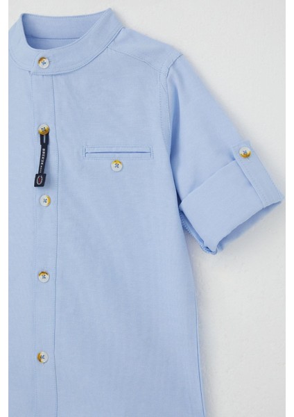 Girls & Boys Erkek Çocuk Gömlek Armalı Düğmeli 3-7 Yaş, Açık Mavi indirimleri
