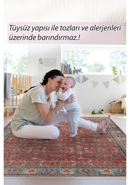 Kilifi Çerçeveli Mavi Polyester Dikdörtgen Modern Desenli Pamuk Makinada Yıkanabilir Hav Toz Vermez Leke Tutmayan Kaymaz Taban Dijital Makine Baskı Salon Yolluk Mutfak Halı modelleri