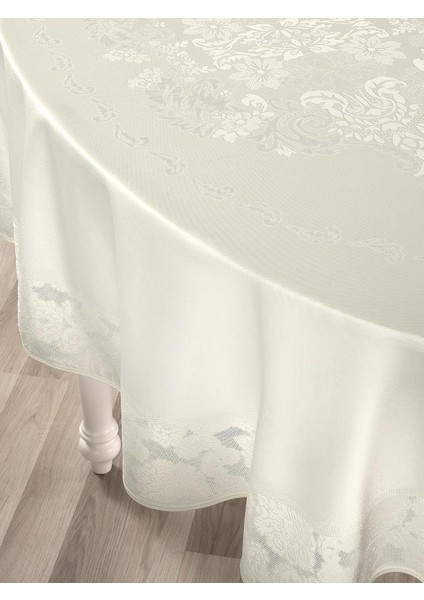 Masa Örtüsü Jakarlı Sıvı Geçirmez Dore Oval modelleri