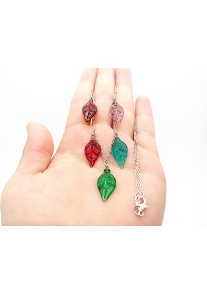 Yaprak Tasarım Kolye 5'li Murano Cam El Yapımı fiyatları