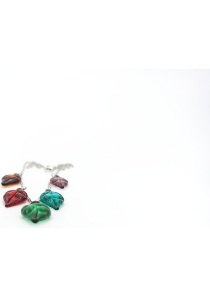 Yaprak Tasarım Kolye 5'li Murano Cam El Yapımı fırsatları