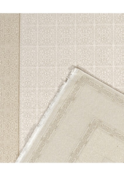 Jhansi Çerçeveli Bej Akrilik Dikdörtgen Modern Desenli Akrilik Hav Vermeyen Leke Tutmayan Kolay Temizlenen Yumuşak Makine Salon Yolluk Mutfak Halı modelleri