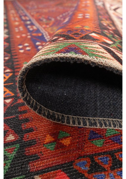 Anse Lazio Yöresel Kırmızı Polyester Dikdörtgen Modern Desenli Pamuk Makinada Yıkanabilir Hav Toz Vermez Leke Tutmayan Kaymaz Taban Dijital Makine Baskı Salon Yolluk Mutfak Halı indirimleri