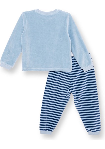 Erkek Bebek Kadife Pijama Takımı Bisiklet Yaka Uzun Kol Ribanalı Paça fiyatları