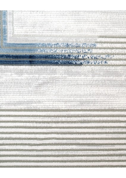 Geometrik Mavi Akrilik Dikdörtgen Modern Desenli Akrilik Hav Vermeyen Leke Tutmayan Kolay Temizlenen Yumuşak Makine Salon Yolluk Mutfak Halı fırsatları